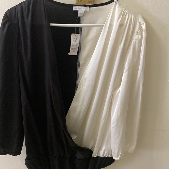 NY&Company Color Block Bodysuit Black & white - Picture 7 of 7